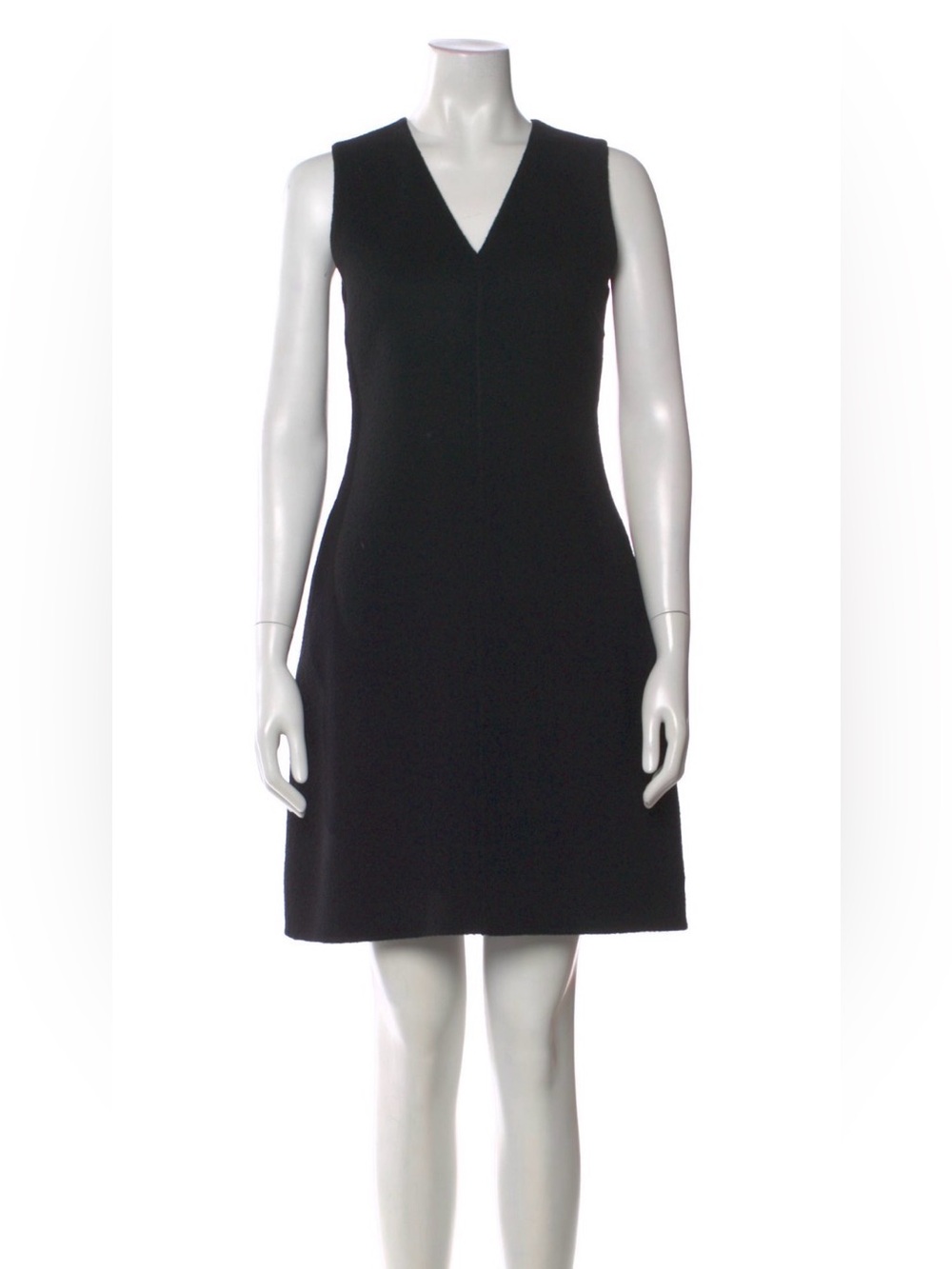 Theory Wool Black Sleeveless V-Neck Mini Dress